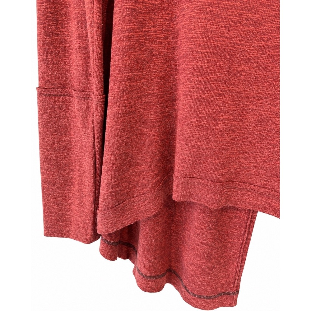 We The Free Cowl Neck Top Women Medium Red Split Back High Low Boho Knit - Picture 8 of 16